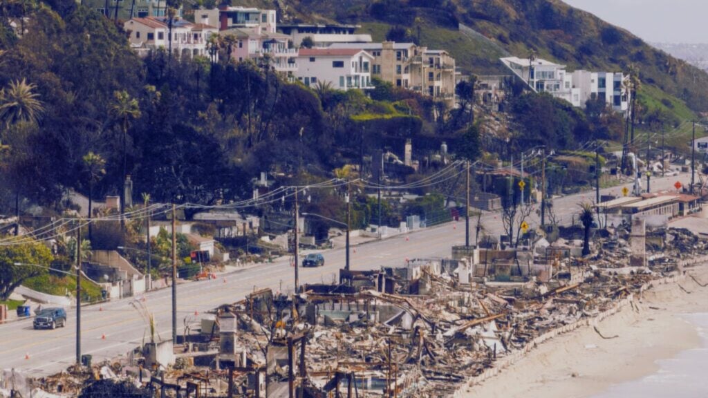 Homes destroyed on PCH getty